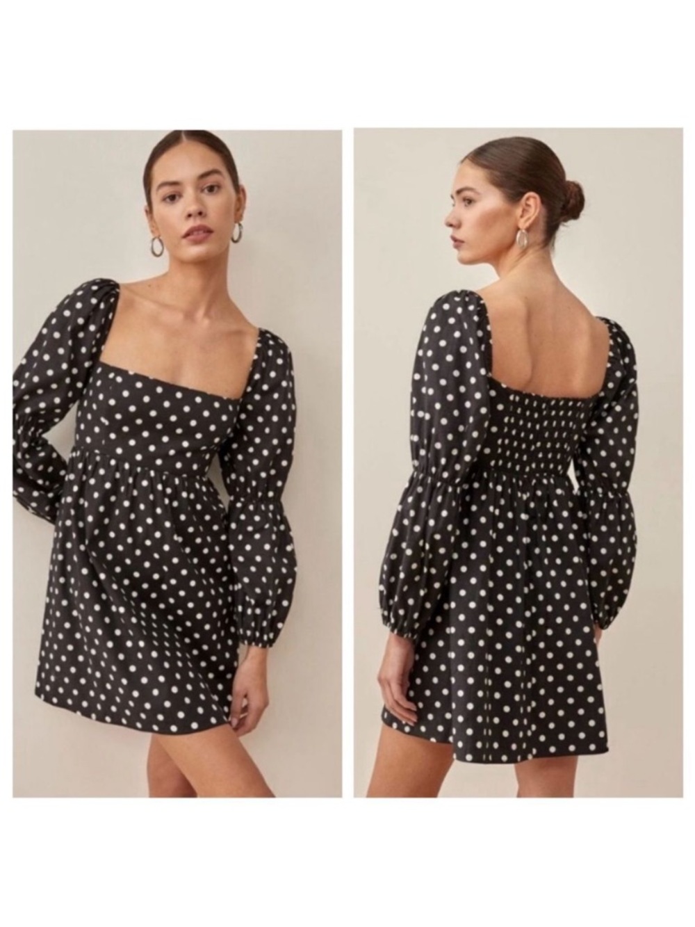 NWT Reformation Michaela Organic Cotton Polka Dot Dress Bettie size 10